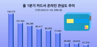 “캐시백 큰 장점” 삼성카드, 1분기 온라인 관심도 1위…신한·KB국민카드 순