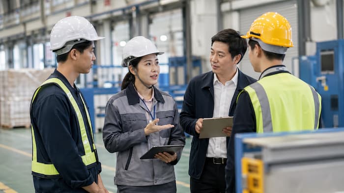 노무 HR 산업안전 담당자가 현장에서 사람과 조직 문제를 판단하는 장면을 상징한 이미지