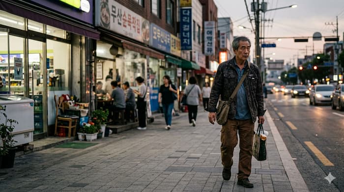 정년 이후에도 생계를 위해 일하는 60대 후반 고령자의 모습