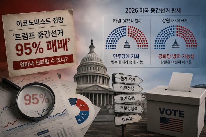 미국 하원과 상원 판세를 상징하는 의회 회의장 이미지