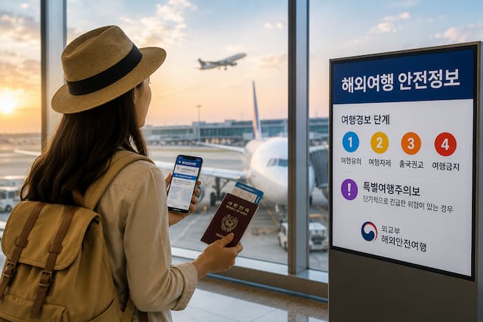 출국 전 여권과 여행 체크리스트를 확인하는 해외여행객
