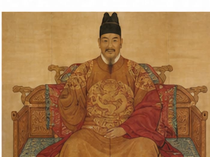 세종대왕과 조선 왕권을 상징적으로 재구성한 이미지