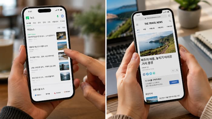 여행레저신문 사이트에서 여행기사를 직접 읽는 독자