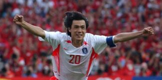 선동열은 사라졌다, 홍명보도 사라질 것인가 대한민국 축구대표팀 선수 시절 등번호 20번을 달고 골 세리머니를 펼치는 홍명보