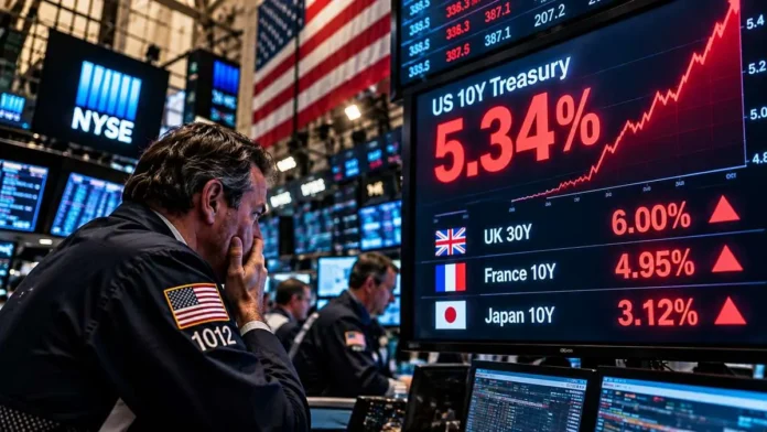 01-global-bond-yields-534 미국 10년물 국채금리 5.34%와 글로벌 국채금리 상승