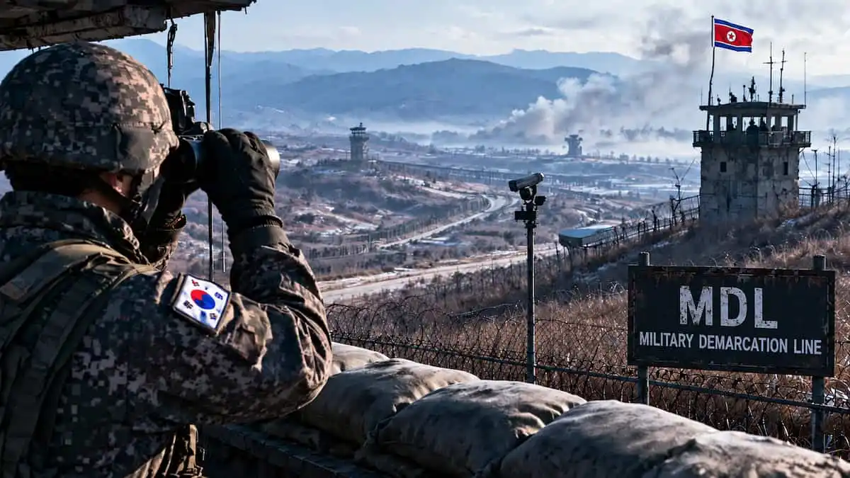 가동을 멈추고 덮개로 씌워진 관측소 레이더 돔과 자욱한 안개